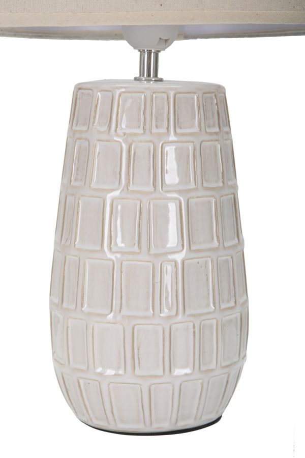 Lampada  da Tavolo Hole 28x44,5x28 cm in Ceramica Crema-3