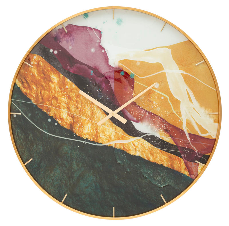 Orologio da Parete Mity 5x80x5 cm in Vetro MDF e Metallo Multicolor-1