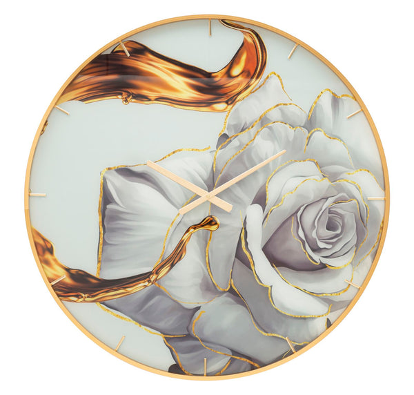Orologio da Parete Rose 5x80x5 cm in Vetro MDF e Metallo Multicolor online