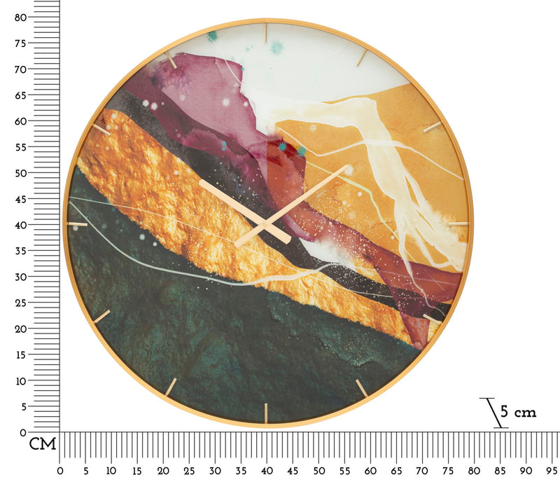 Orologio da Parete Mity 5x80x5 cm in Vetro MDF e Metallo Multicolor-5