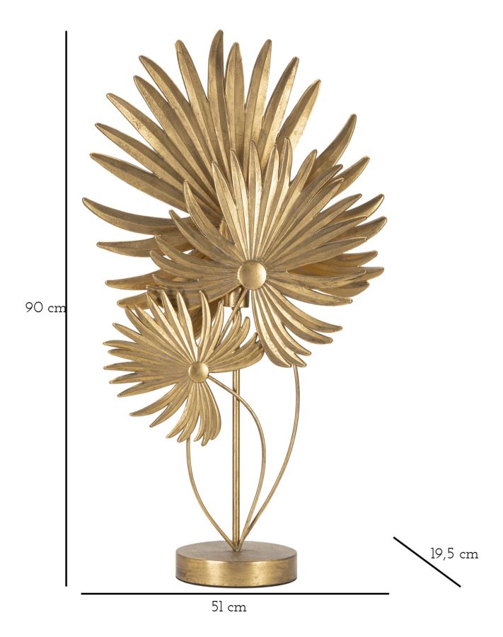 Lampada da Tavolo Exotic 51x90x19,5 cm in Ferro Oro-8