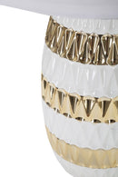 Lampada da Tavolo Glam Mix 33x50x33 cm in Ceramica Bianco/Oro-3