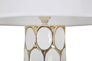 Lampada da Tavolo Glam Carv 34,5x56x34,5 cm in Ceramica Bianco/Oro-2