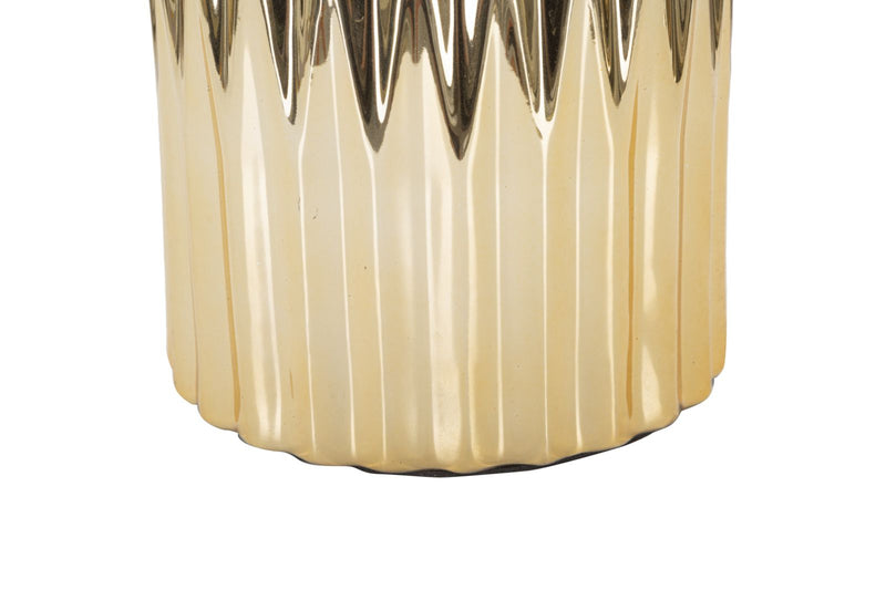 Lampada da Tavolo Glam Elegant 30x48,5x30 cm in Ceramica Bianco/Oro-4
