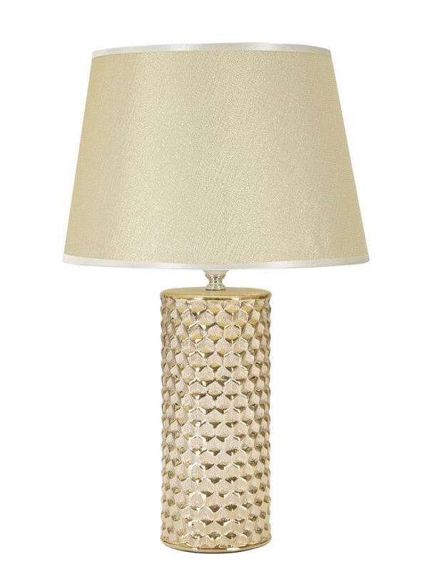 Lampada da Tavolo Glam Gold 30x47,5x30 cm in Ceramica Bianco/Oro online