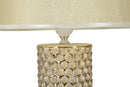 Lampada da Tavolo Glam Gold 30x47,5x30 cm in Ceramica Bianco/Oro-2
