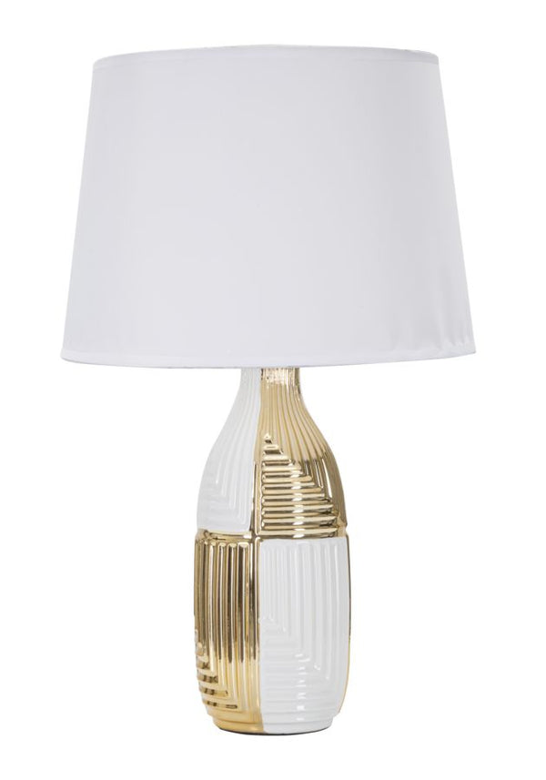 Lampada da Tavolo Glam Line 33x54x33 cm in Ceramica Bianco/Oro prezzo