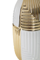 Lampada da Tavolo Glam Line 33x54x33 cm in Ceramica Bianco/Oro-3