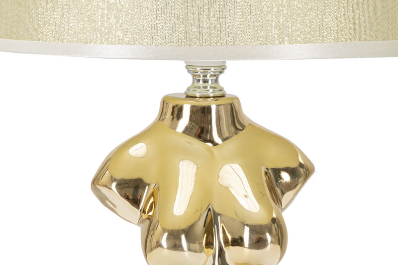 Lampada da Comodino Glam Woman 25x42,5x25 cm in Ceramica Oro-2