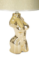 Lampada da Comodino Glam Woman 25x42,5x25 cm in Ceramica Oro-3