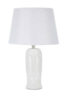 Lampada da Tavolo Statua 30x46x30 cm in Ceramica Bianco-1