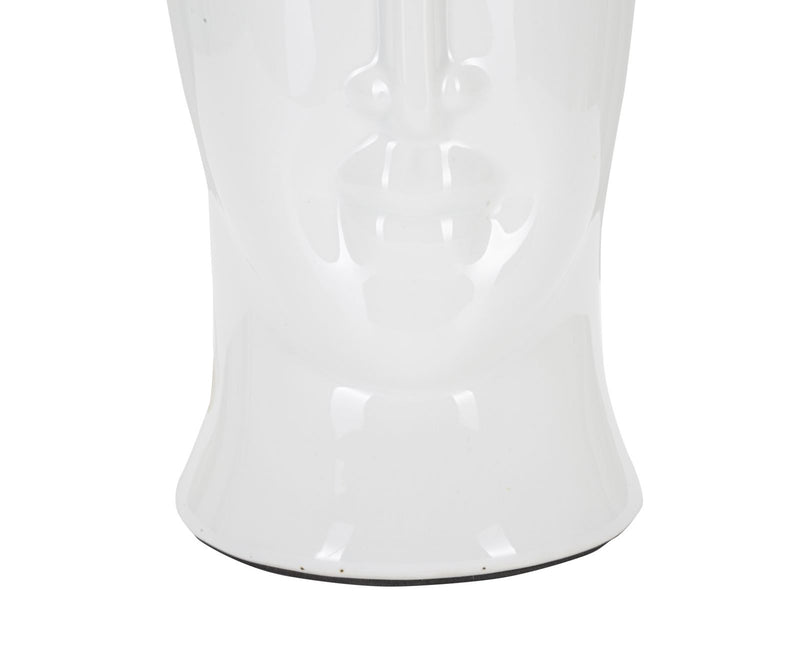 Lampada da Tavolo Statua 30x46x30 cm in Ceramica Bianco-3