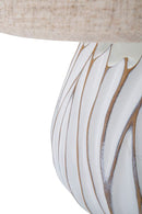 Lampada Honduras 35x48x35 cm in Poliresina Bianco/Marrone-3