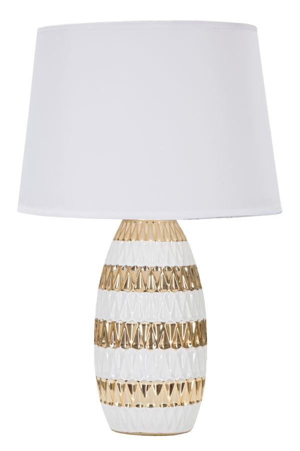 Lampada da Tavolo Glam Mix 33x50x33 cm in Ceramica Bianco/Oro online
