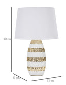 Lampada da Tavolo Glam Mix 33x50x33 cm in Ceramica Bianco/Oro-6