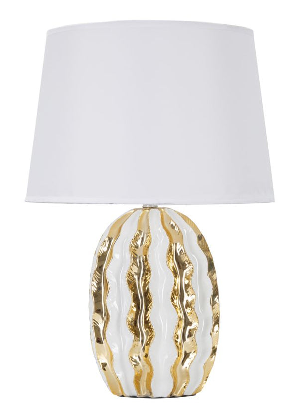 acquista Lampada da Tavolo Glam Stary 33x48x33 cm in Ceramica Bianco/Oro