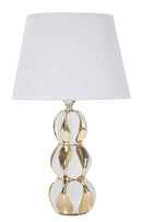 Lampada da Tavolo Glam Balls 28x46x28 cm in Ceramica Bianco/Oro-1