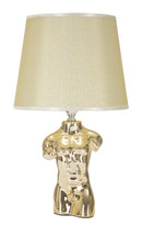 Lampada da Comodino Glam Man 25x42,5x25 cm in Ceramica Oro-1