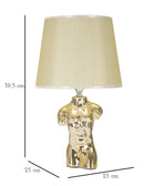 Lampada da Comodino Glam Man 25x42,5x25 cm in Ceramica Oro-6