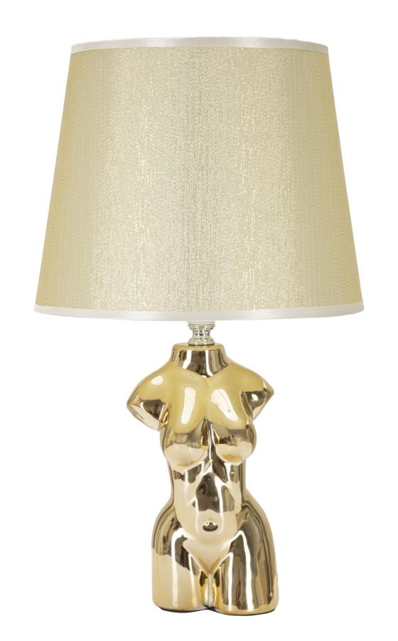 prezzo Lampada da Comodino Glam Woman 25x42,5x25 cm in Ceramica Oro