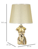 Lampada da Comodino Glam Woman 25x42,5x25 cm in Ceramica Oro-6
