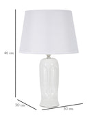 Lampada da Tavolo Statua 30x46x30 cm in Ceramica Bianco-5