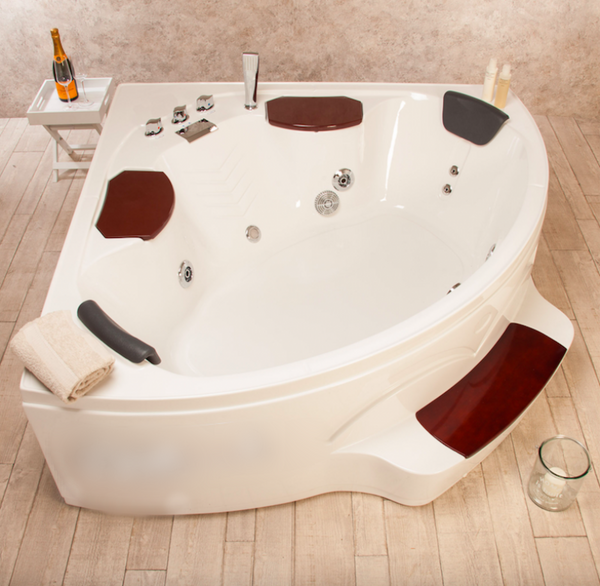 2-Sitzer-Whirlpool-Badewanne 135 x 135 cm Idro Katrin Weiß online