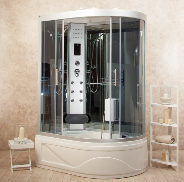 Duschkabine Hydromassage-Badewanne Sauna und Dampfbad Eingang links 115x90cm Vorich Florence2 prezzo