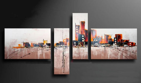 Handgemaltes abstraktes Bild Öl auf Leinwand 120 cm Stadt Zaghi N67 acquista