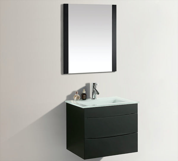 sconto Badezimmer-Hängeschrank 80 cm aus MDF mit Vorich Easy Black Black Mirror