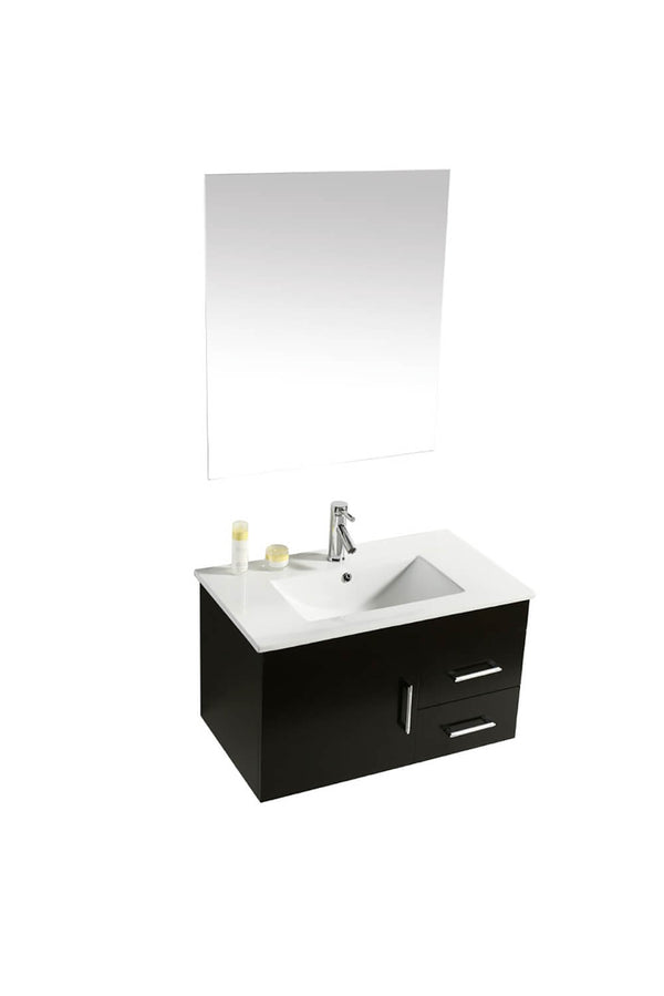 acquista Badezimmer-Hängeschrank 80 cm aus MDF mit schwarzem Spiegel von Vorich Dublin