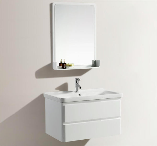 Badezimmer-Hängeschrank 80 cm aus PVC mit weißem Vorich White Plus Spiegel prezzo