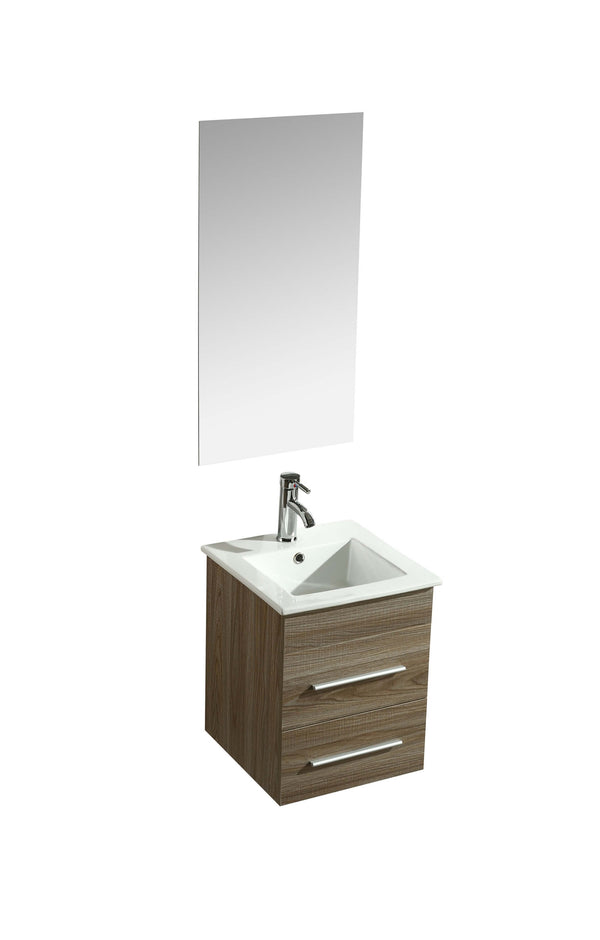 Badezimmer-Hängeschrank 41 cm Vorich Rayan Oak Waschbecken und Spiegel prezzo