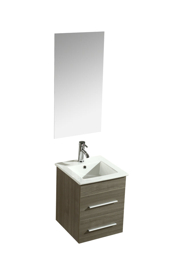 Badezimmer-Hängeschrank 41 cm aus MDF mit grauem Vorich Rayan-Spiegel prezzo