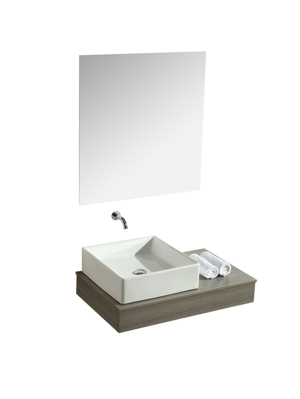Badezimmer-Hängeschrank 85 cm aus MDF mit Vorich British Grey Spiegel prezzo