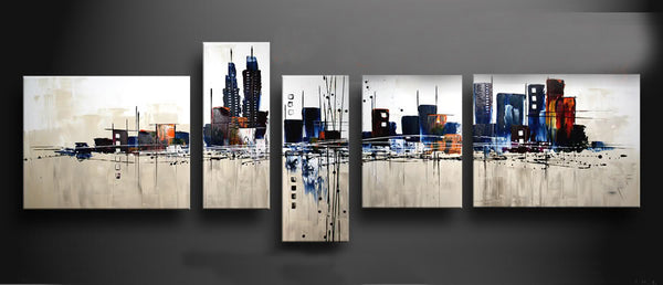 Handgemaltes Rahmenöl auf Leinwand der abstrakten Stadt Zaghi N23 online
