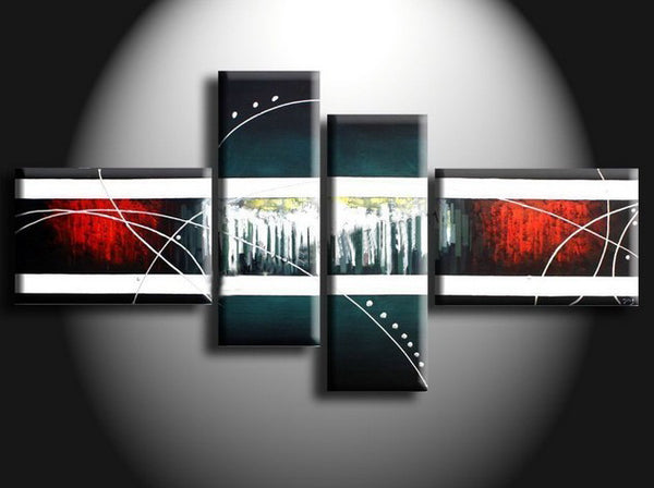 Handgemalter moderner Rahmen auf abstrakter Leinwand 4 Paneele Zaghi N31 online