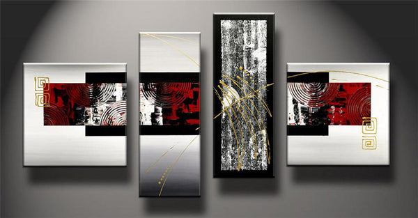Handgemalter moderner Rahmen auf abstrakter Leinwand 4 Paneele Zaghi N36 prezzo