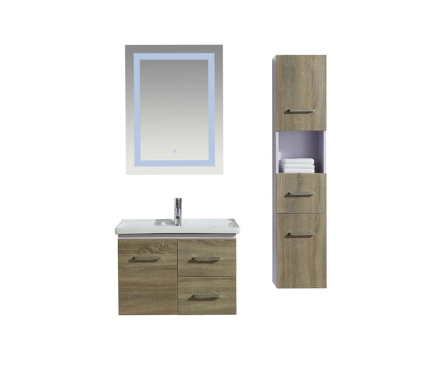 Badezimmer-Hängeschrank 70 cm Spiegelwaschbecken und 1 Wandelement Vorich Istanbul Grey online