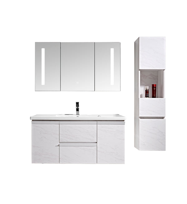 Badezimmer-Hängeschrank 120 cm Spiegelwaschbecken und 1 Venice-Wohnwand sconto