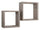 Set 2 Mensole Cubo da Parete Quadrato in Fibra di Legno Ginevra Rovere Moka