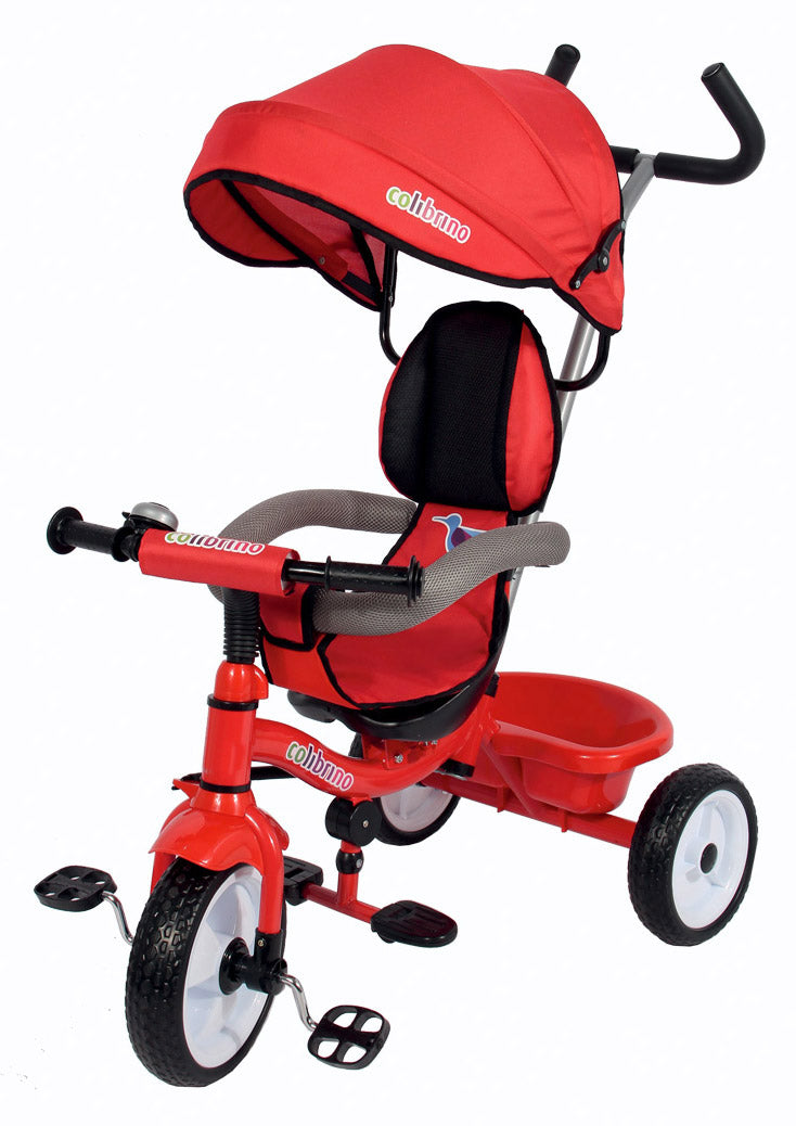 Triciclo a Spinta Seggiolino Reversibile per Bambini Miller Colibrino Rosso-1