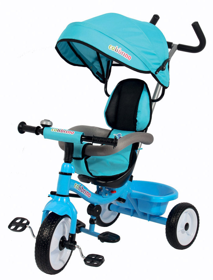 Triciclo a Spinta Seggiolino Reversibile per Bambini Miller Colibrino Azzurro-1