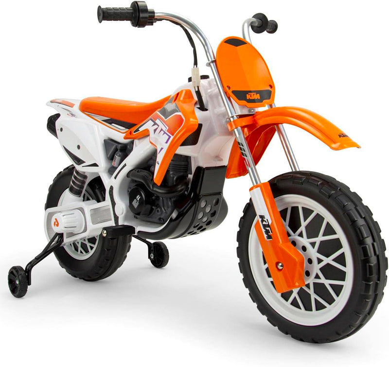 Moto Elettrica per Bambini 12V KTM SX Cross Arancione e Bianca-4