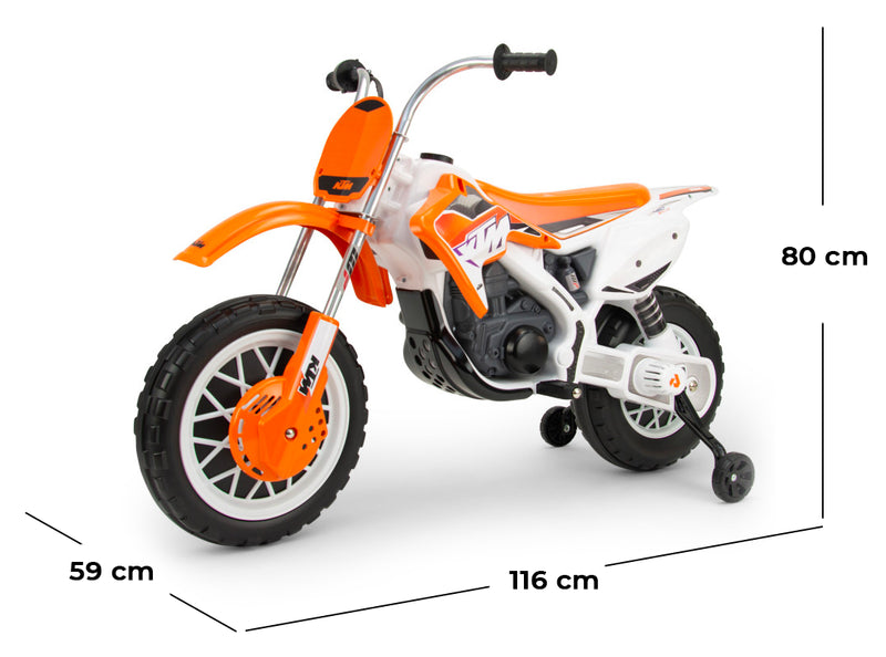 Moto Elettrica per Bambini 12V KTM SX Cross Arancione e Bianca-5
