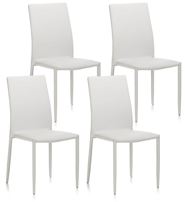 acquista Set mit 4 Stühlen 43,5 x 46,5 x 90,5 cm in weißem Kunstleder