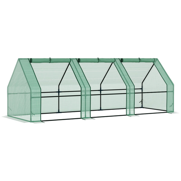 prezzo Gartengewächshaus für Pflanzen mit PE-Abdeckung, grüner Stahlrahmen, 270 x 90 x 90 cm