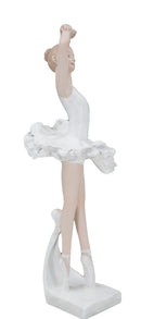 Ballerina Dicy 8x8x23 cm in Resina Bianco-2