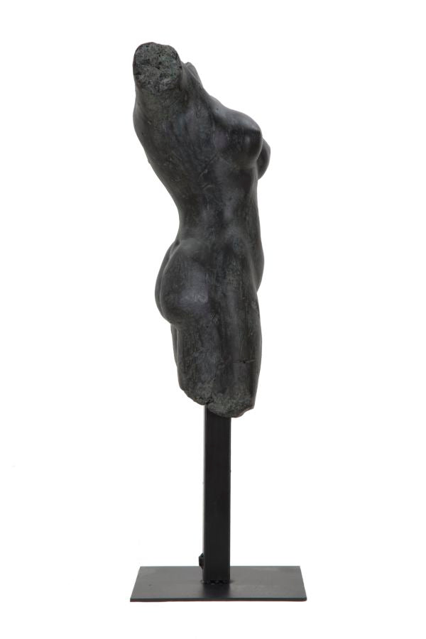 Scultura Museum Woman 19x17x50 cm in Poliresina e Ferro Nero-6
