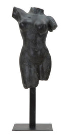Scultura Museum Woman 19x17x50 cm in Poliresina e Ferro Nero-1